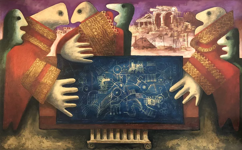 Image of painting: Julio DeDiego Blueprint of the Future, 1943